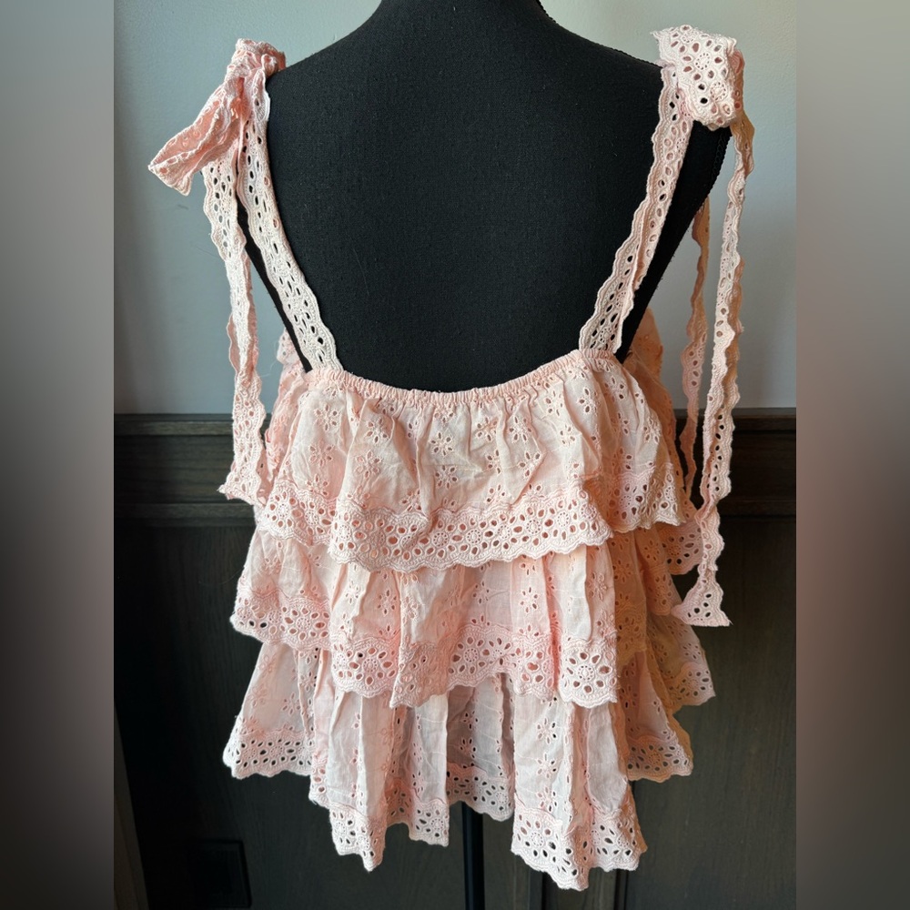 Petal & Pup Light Pink Ruffle tiered eyelet tank top NWT size XL - Picture 4 of 9